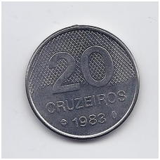 BRAZIL 20 CRUZEIROS 1983 KM # 593.1 VF