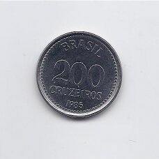 BRAZIL 200 CRUZEIROS 1985 KM # 596 XF