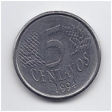 BRAZIL 5 CENTAVOS 1994 KM # 632 VF