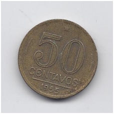 BRAZIL 50 CENTAVOS 1955 KM # 563 VF