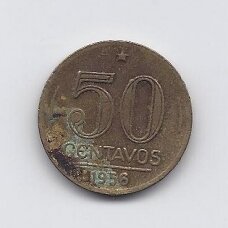 BRAZIL 50 CENTAVOS 1956 KM # 563 F