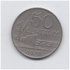 BRAZIL 50 CENTAVOS 1970 KM # 580a VF