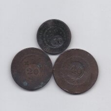 BRAZILIJA XIX a. trijų monetų rinkinys