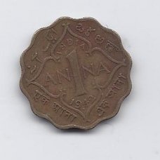 BRITISH INDIA 1 ANNA 1942 KM # 537a VF BRITISH INDIA 1 ANNA 1942 KM # 537a VF