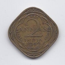 BRITISH INDIA 2 ANNAS 1942 KM # 541a VF BRITISH INDIA 2 ANNAS 1942 KM # 541a VF