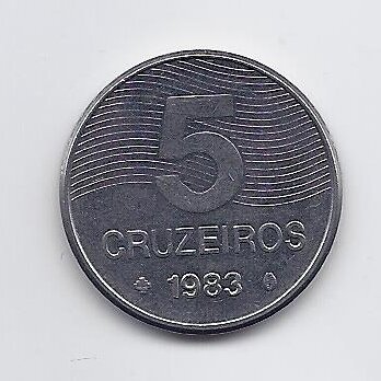BRAZIL 5 CRUZEIROS 1983 KM # 591 VF