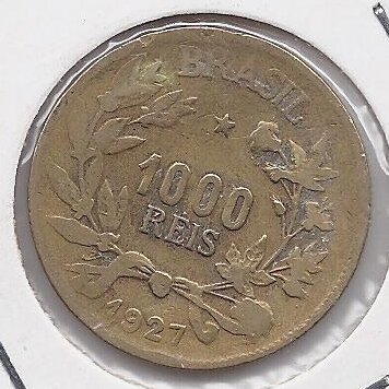 BRAZIL 1000 REIS 1927 KM # 525 VF