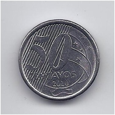 BRAZILIJA 50 CENTAVOS 2010 KM # 651a F/VF