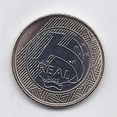 BRAZILIJA 1 REAL 2025 KM # new UNC Centrinio banko 60-metis 1