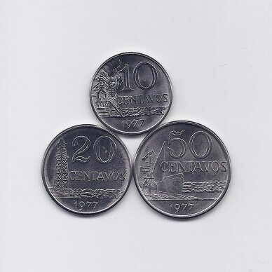 BRAZILIJA 1977 m. 3 monetų komplektas