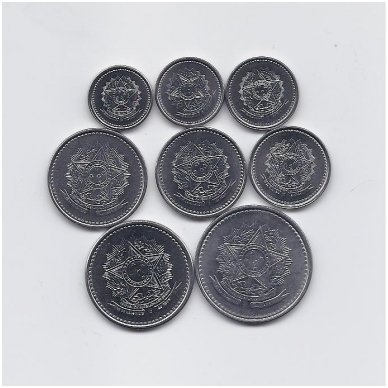 BRAZILIJA 1986 - 1988 m. 8 monetų komplektas 1