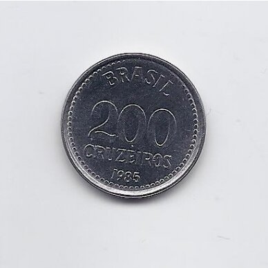 BRAZIL 200 CRUZEIROS 1985 KM # 596 XF