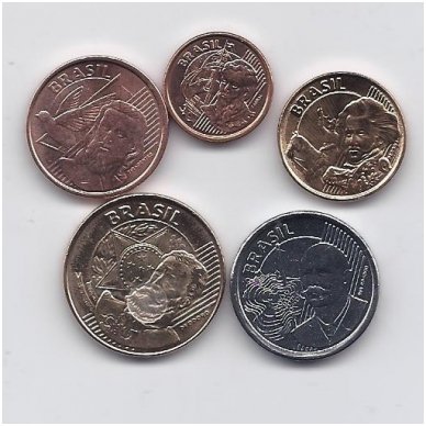 BRAZILIJA 2004 - 2016 m. 5 monetų komplektas 1