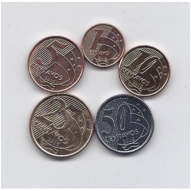 BRAZILIJA 2004 - 2016 m. 5 monetų komplektas