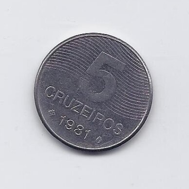 BRAZIL 5 CRUZEIROS 1981 KM # 591 XF