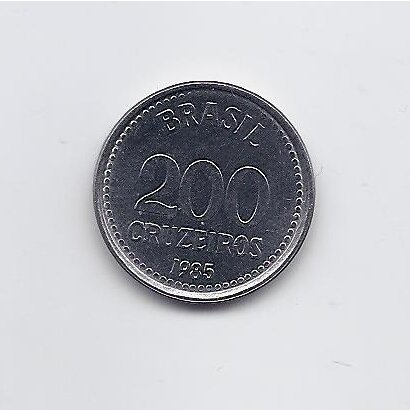 BRAZIL 200 CRUZEIROS 1985 KM # 596 XF