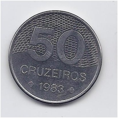 BRAZIL 50 CRUZEIROS 1983 KM # 594.1 VF