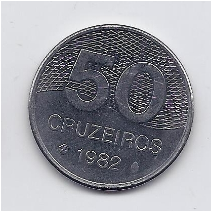 BRAZIL 50 CRUZEIROS 1982 KM # 594.1 XF