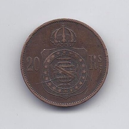 BRAZIL 20 REIS 1869 KM # 474 VF (Rs)