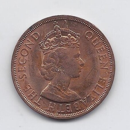BRITŲ KARIBAI 2 CENTS 1965 KM # 3 XF 1