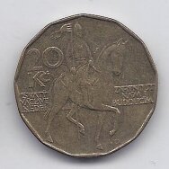 ČEKIJA 20 KORUN 1997 KM # 5 VF/XF