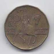 ČEKIJA 20 KORUN 1998 KM # 5 VF
