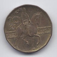 ČEKIJA 20 KORUN 1999 KM # 5 VF/XF