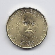 ČEKIJA 20 KORUN 2019 KM # 186 UNC Alois Rašin