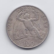 ČEKOSLOVAKIJA 100 KORUN 1948 KM # 27 VF Nepriklausomybė ČEKOSLOVAKIJA 100 KORUN 1948 KM # 27 VF Nepriklausomybė