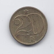 ČEKOSLOVAKIJA 20 HALERU 1973 KM # 74 VF