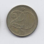 ČEKOSLOVAKIJA 20 HALERU 1980 KM # 74 VF ČEKOSLOVAKIJA 20 HALERU 1980 KM # 74 VF