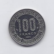 CENTRINĖ AFRIKA 100 FRANCS 1996 KM # 13 AU