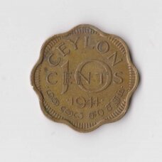 CEYLON 10 CENTS 1944 KM # 118 VF
