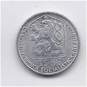 ČEKOSLOVAKIJA 10 HALERU 1986 KM # 80 VF 1