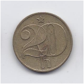 ČEKOSLOVAKIJA 20 HALERU 1976 KM # 74 VF