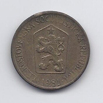 ČEKOSLOVAKIJA 1 KORUNA 1981 KM # 50 VF 1