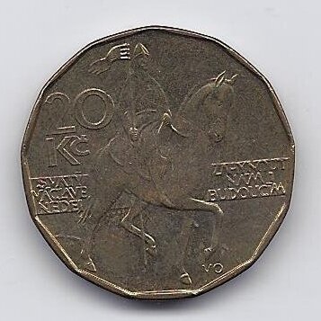 ČEKIJA 20 KORUN 1993 KM # 5 VF