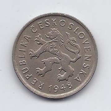 ČEKOSLOVAKIJA 2 KORUNY 1948 KM # 23 XF 1