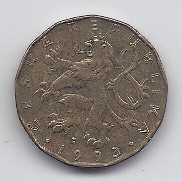 ČEKIJA 20 KORUN 1997 KM # 5 VF 1