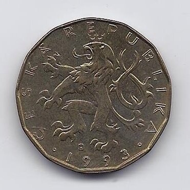 ČEKIJA 20 KORUN 1993 KM # 5 VF 1