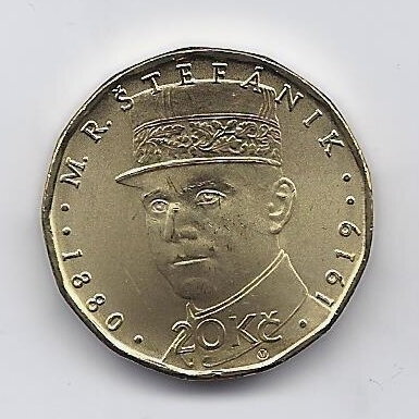 CZECH REP. 20 KORUN 2018 KM # 178 UNC Milan Rastislav Štefanik