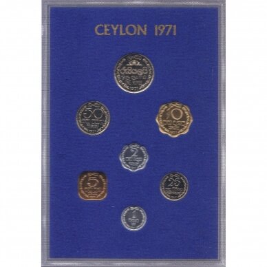 CEILONAS 1971 m. oficialus bankinis proof monetų rinkinys