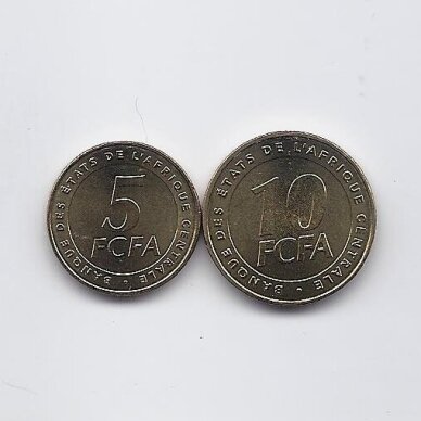 CENTRINĖ AFRIKA 5 ir 10 FRANCS 2006 KM # 18 - 19 UNC 1