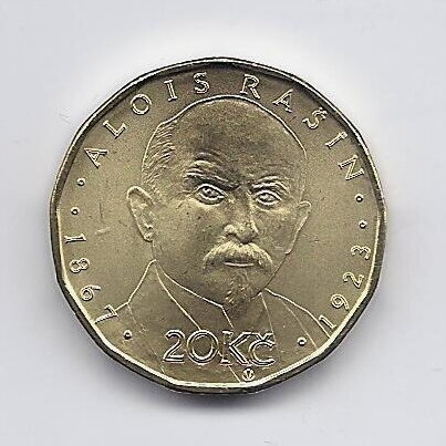 ČEKIJA 20 KORUN 2019 KM # 186 UNC Alois Rašin