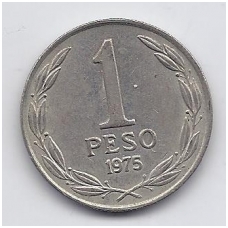 ČILĖ 1 PESO 1975 KM # 207 VF ČILĖ 1 PESO 1975 KM # 207 VF