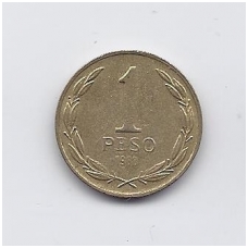ČILĖ 1 PESO 1988 KM # 216.2 VF ČILĖ 1 PESO 1988 KM # 216.2 VF