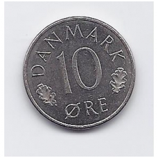 DENMARK 10 ORE 1975 KM # 860.1 AU