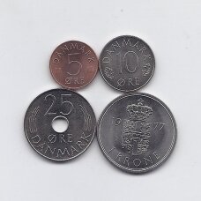 DANIJA 1977 m. 4 monetų rinkinys