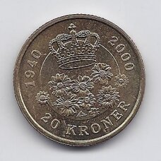 DANIJA 20 KRONER 2000 KM # 885 XF Karalienės gimtadienis DANIJA 20 KRONER 2000 KM # 885 XF Karalienės gimtadienis
