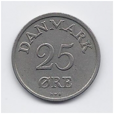 DENMARK 25 ORE 1950 KM # 842.1 VF DENMARK 25 ORE 1950 KM # 842.1 VF